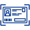 Identity card with scanning outline.