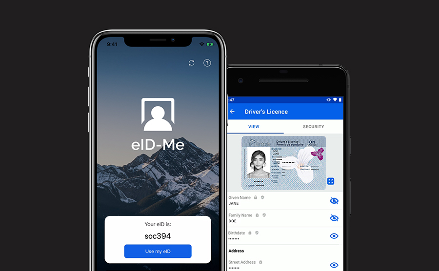 eID-Me digital identity mobile app with driver's licence