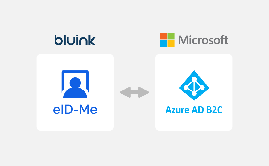 Logos of Microsoft, Bluink, eID-Me, and Azure AD B2C